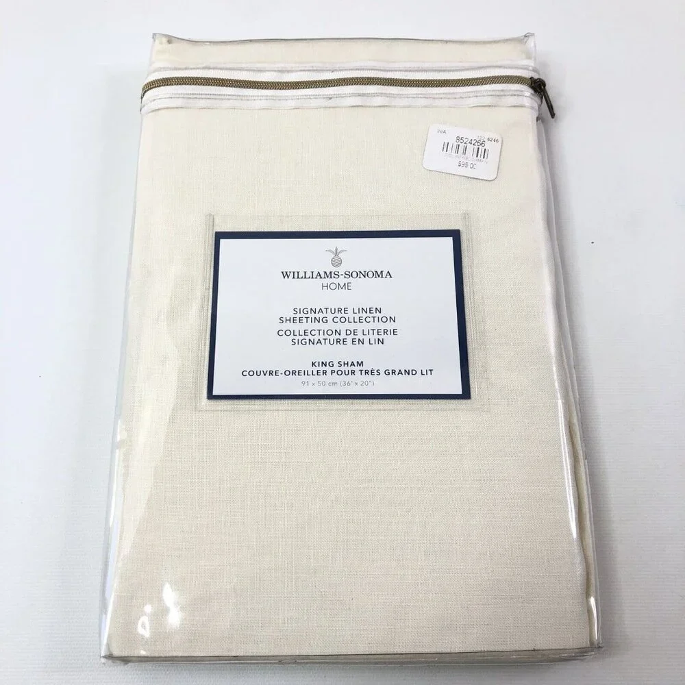 Williams Sonoma Home Signature Linen Sheeting Collection King Sham 36
